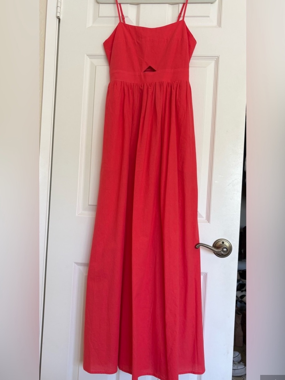 Commense Bright Red Maxi Dress with cutout - Picture 2 of 4